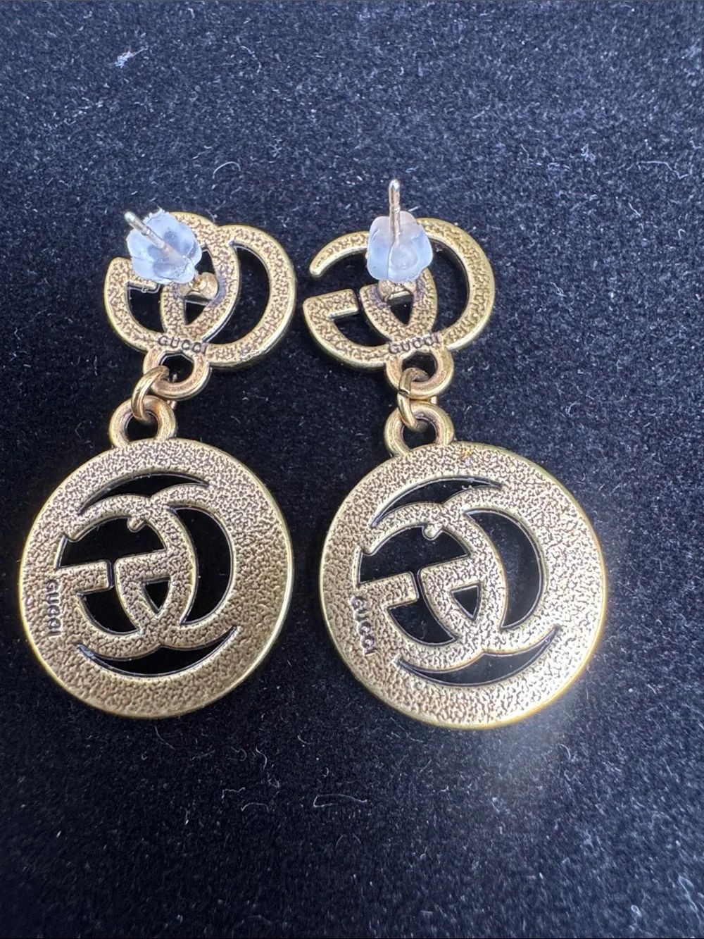 Earrings Gold and Crystal Double GG Drop Earrings